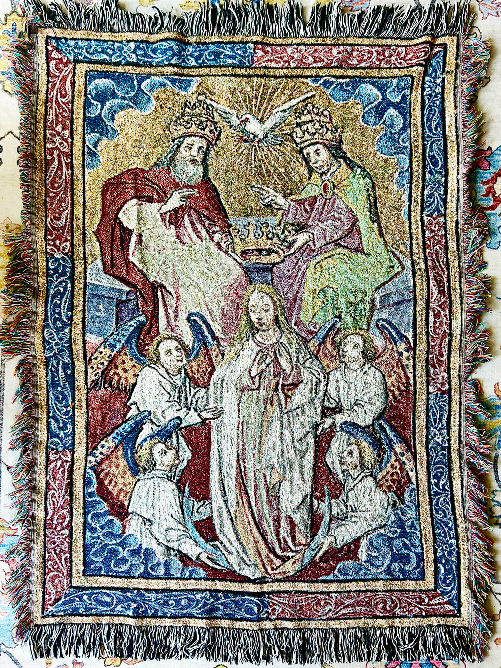 Coronation of the Virgin Mary Woven Blanket