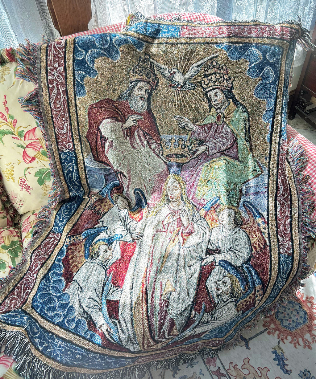 Coronation of the Virgin Mary Woven Blanket
