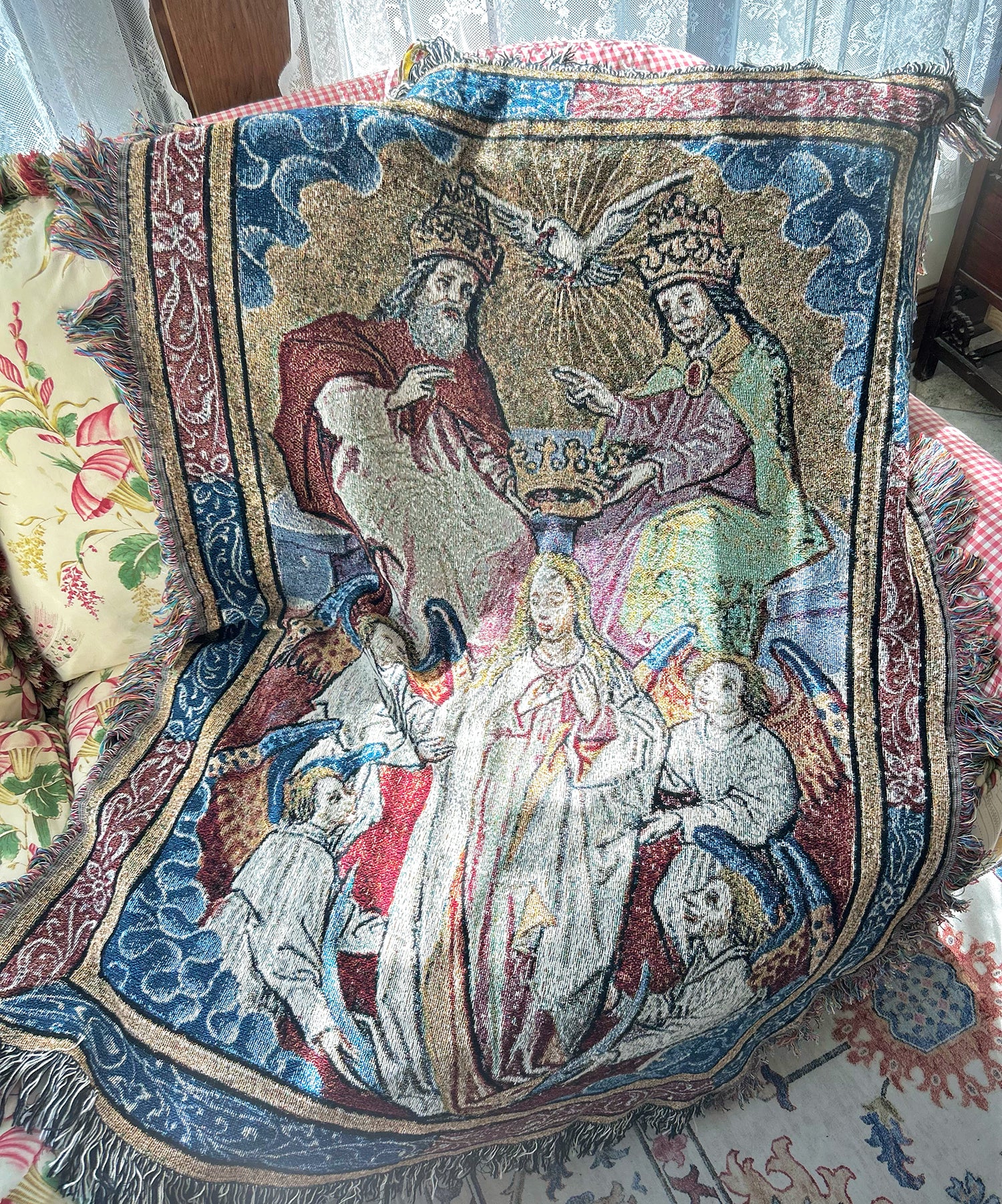 Coronation of the Virgin Mary Woven Blanket
