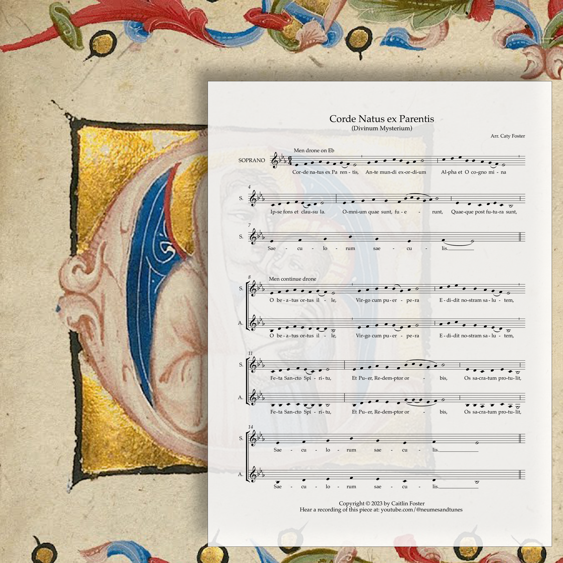 Corde Natus Ex Parentis Digital Download Sheet Music