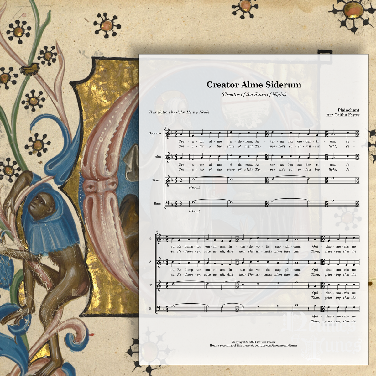 Siderum Rector Creator Alme Siderum (Creator of the Stars of Night) Sheet Music Digit ...
