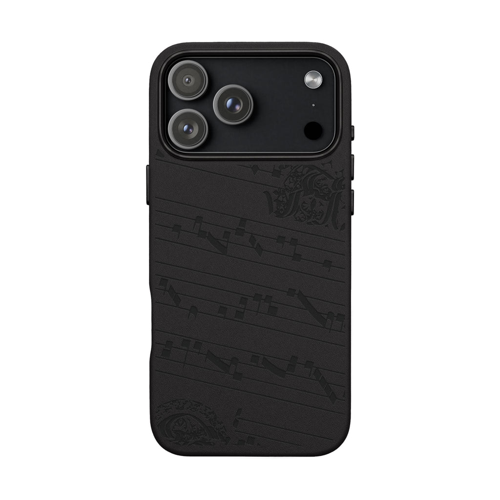 Medieval Neumes Leather Engraved Phone Case