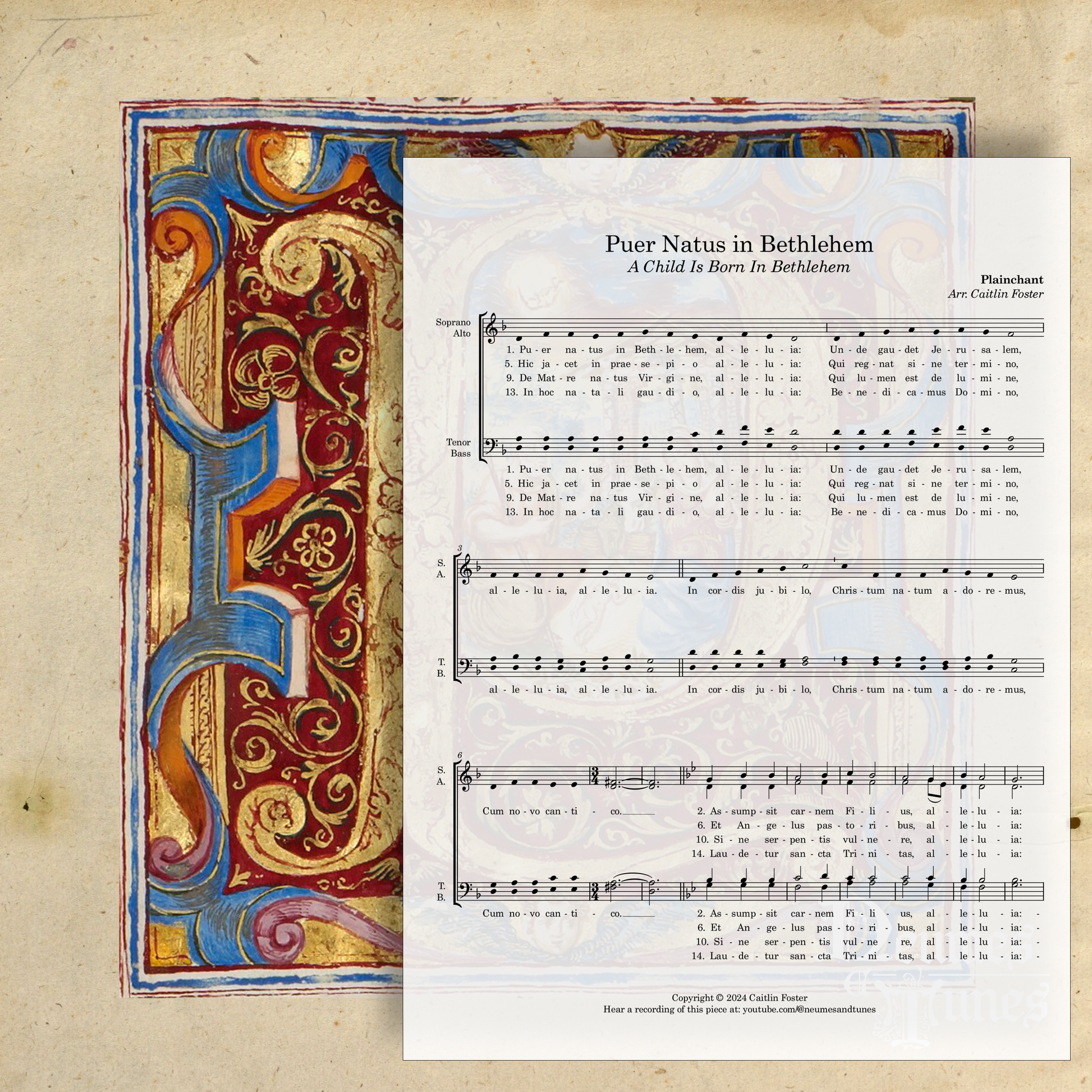 Puer Natus In Bethelehem Digital Download Sheet Music
