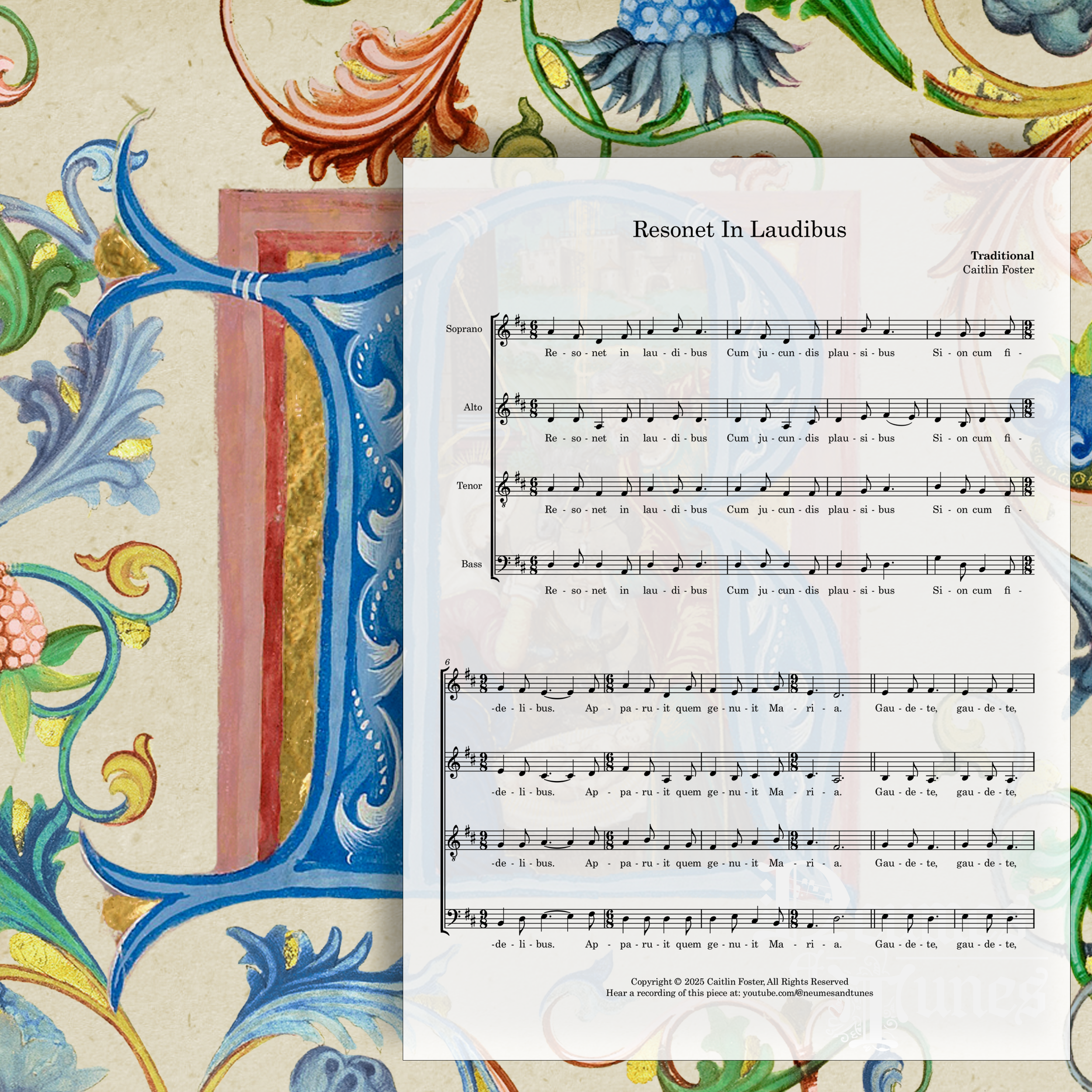 Resonet in Laudibus Digital Download Sheet Music – Neumes and Tunes Store